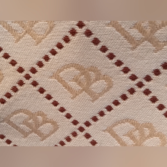 Dooney and Bourke East West Slouch canvas signature fabric. Cream and brown. - Picture 3 of 16